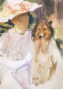 John Singer Sargent Woman with Collie (mk18) china oil painting artist